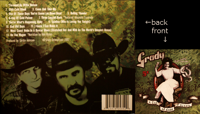 Photo of Band portrait of Grady, Austin Texas, for album backside, A Cup Of Poison, released 2007.